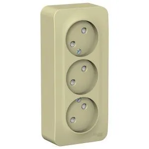 Розетка 3-м ОП Blanca 16А IP20 250В без заземл. защ. шторки с изолир. пластиной беж. SE BLNRA001317 520073
