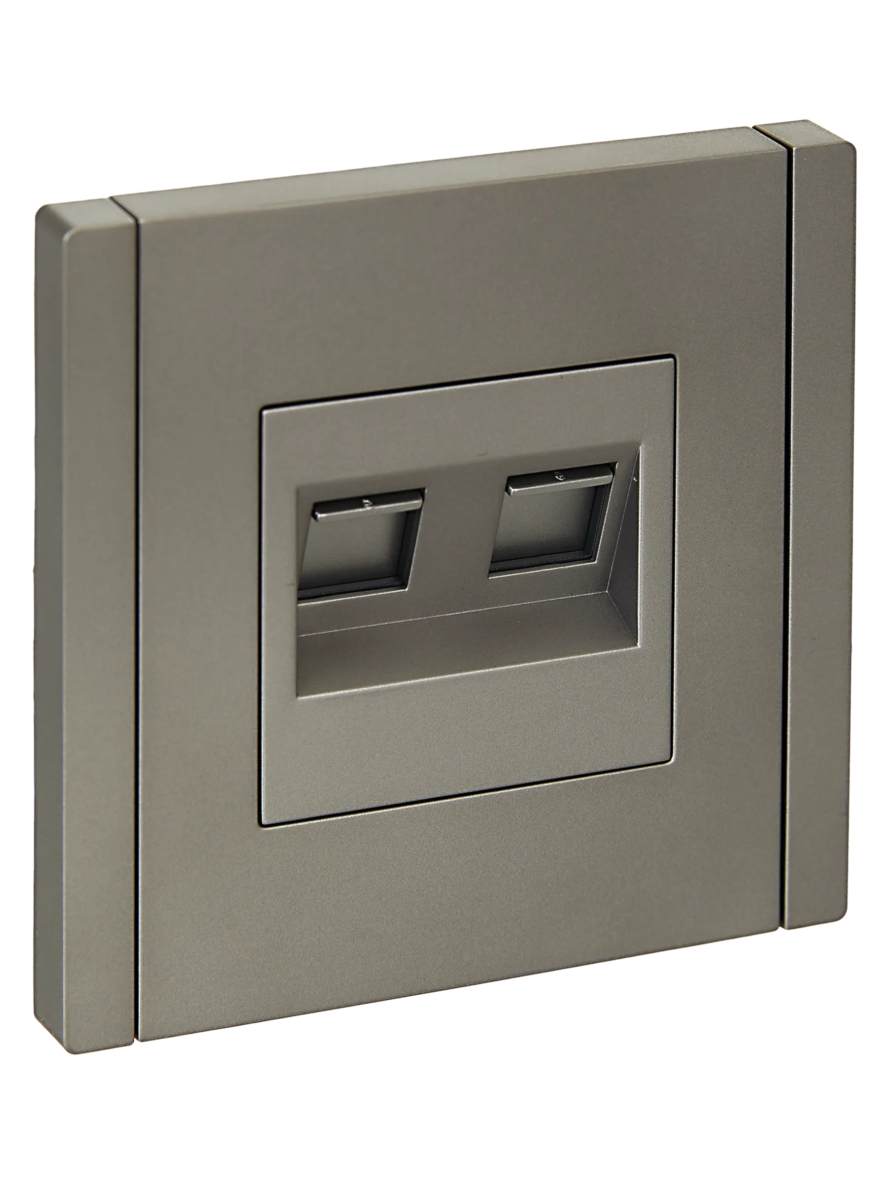 FORTE&PIANO Розетка компьютерная двойная RJ45 кат.6 FP534 сталь IEK FP-K20-2-K46