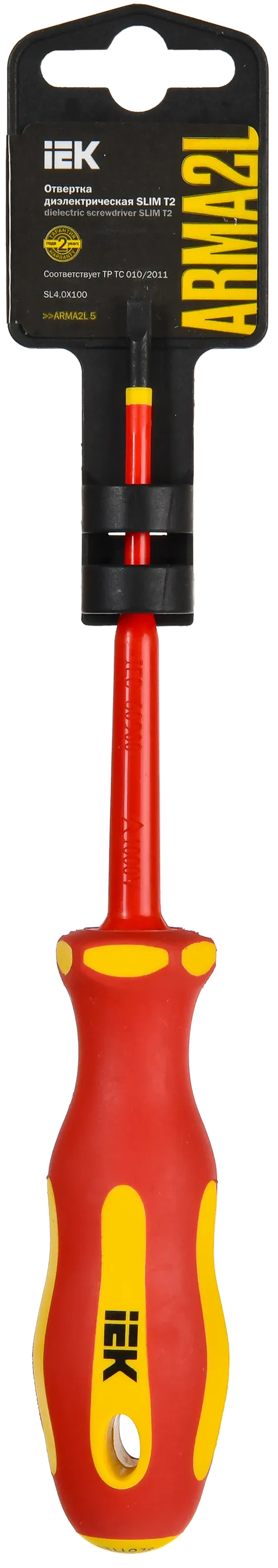 ARMA2L 5 Отвертка диэлектрическая SLIM SL4,0х100 Т2 IEK - Фото 2