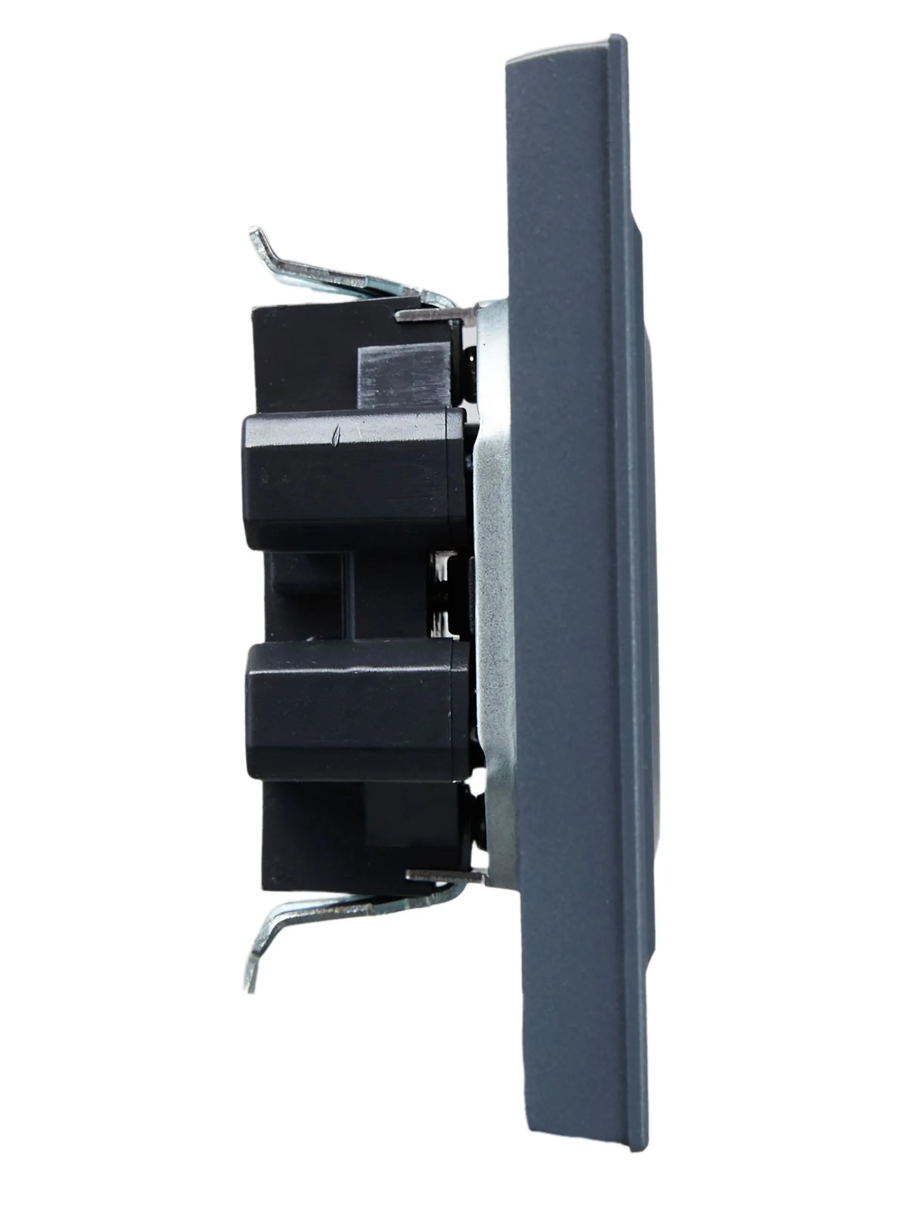 BRITE Розетка 2-местная без заземления с защитными шторками 10А в сборе РСш12-2-БрМ маренго IEK - Фото 3