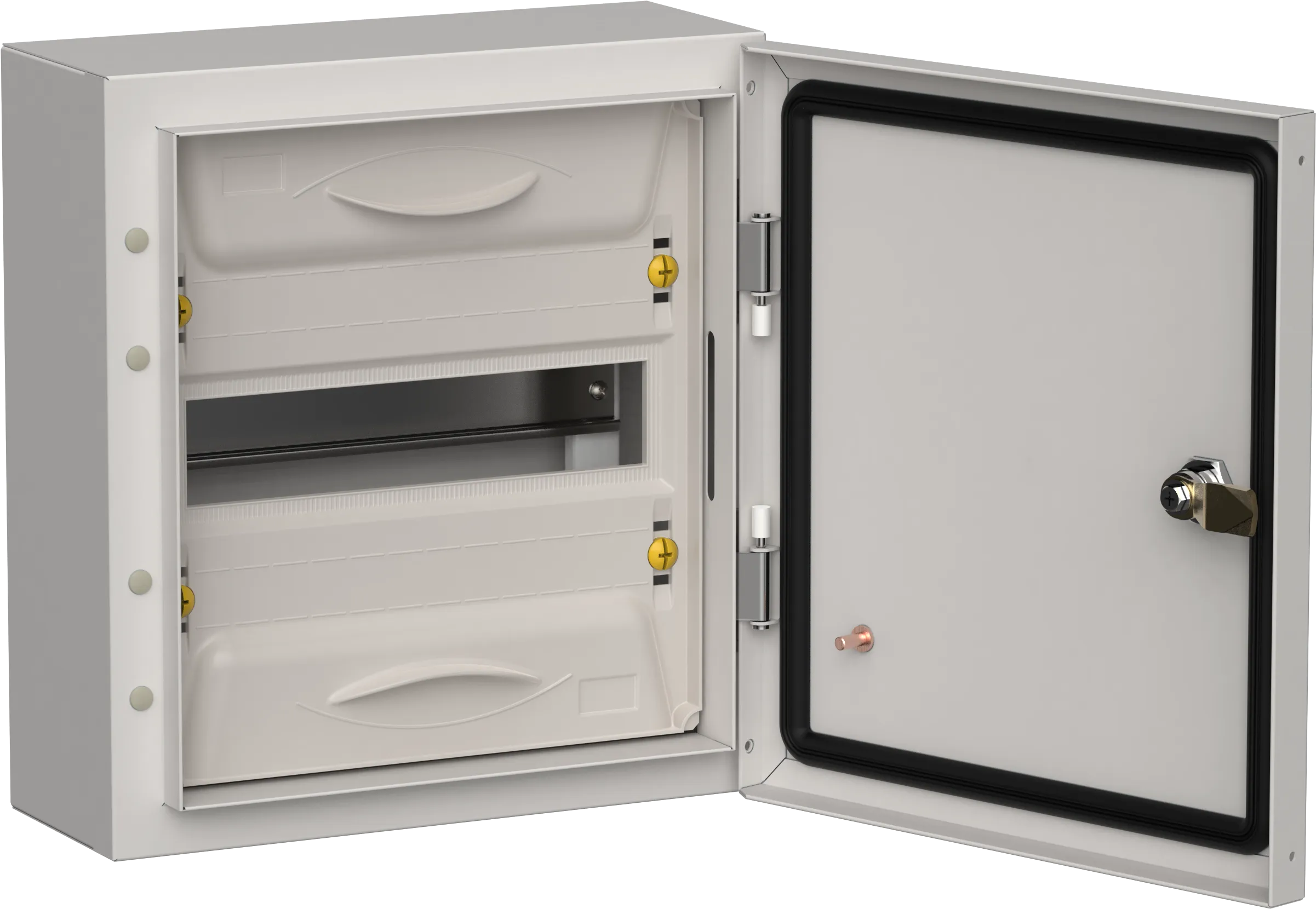 TITAN 5 Корпус металлический ЩРн-12 (1х12) 335х310х140мм IP54 серый (одна дверь) IEK TI5-50-N-012-54-7035