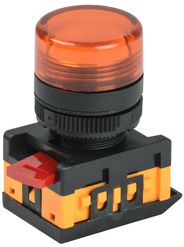 Лампа AL-22TE сигнальная d=22мм желтый неон/240В цилиндр IEK