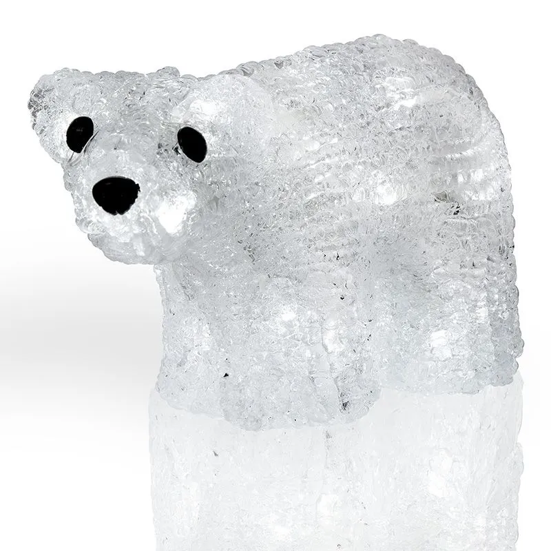 Акриловая светодиодная фигура Белый мишка 15х25 см, 4,5 В, 3 батарейки AA (не входят в комплект), 20 светодиодов NEON-NIGHT - Фото 3