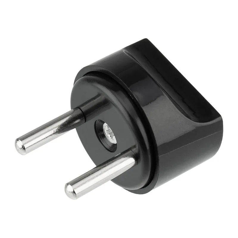 Адаптер сетевой (переходник) с Евро А/F на вилку С1 CEE 7/2 «Питер» 6А б/з черный REXANT