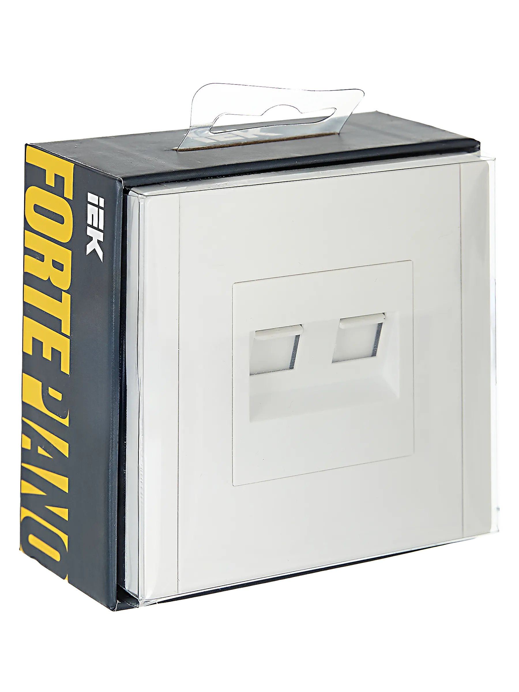 FORTE&PIANO Розетка двойная RJ11+RJ45 кат.5E FP235 белый IEK - Фото 2