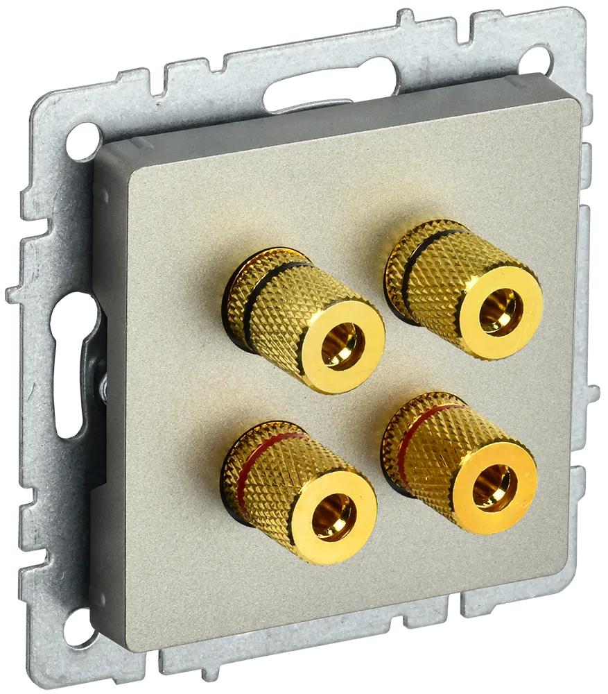 BRITE Аудиорозетка 4-местная РА10-БрШ шампань IEK BR-S40-K37