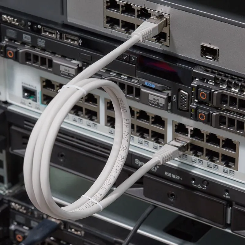 Шнур коммутационный, патч-корд F/UTP RJ45-RJ45, CAT 5e, LSZH серый, 1м REXANT - Фото 2