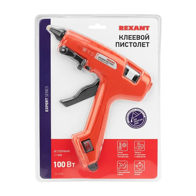 Пистолет клеевой, 100Вт, Ø11мм, ЭКСПЕРТ, блистер REXANT - Фото 3