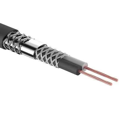 Кабель микрофонный 2х0,25мм², ø 6,8мм, черный, 100м REXANT 01-6029