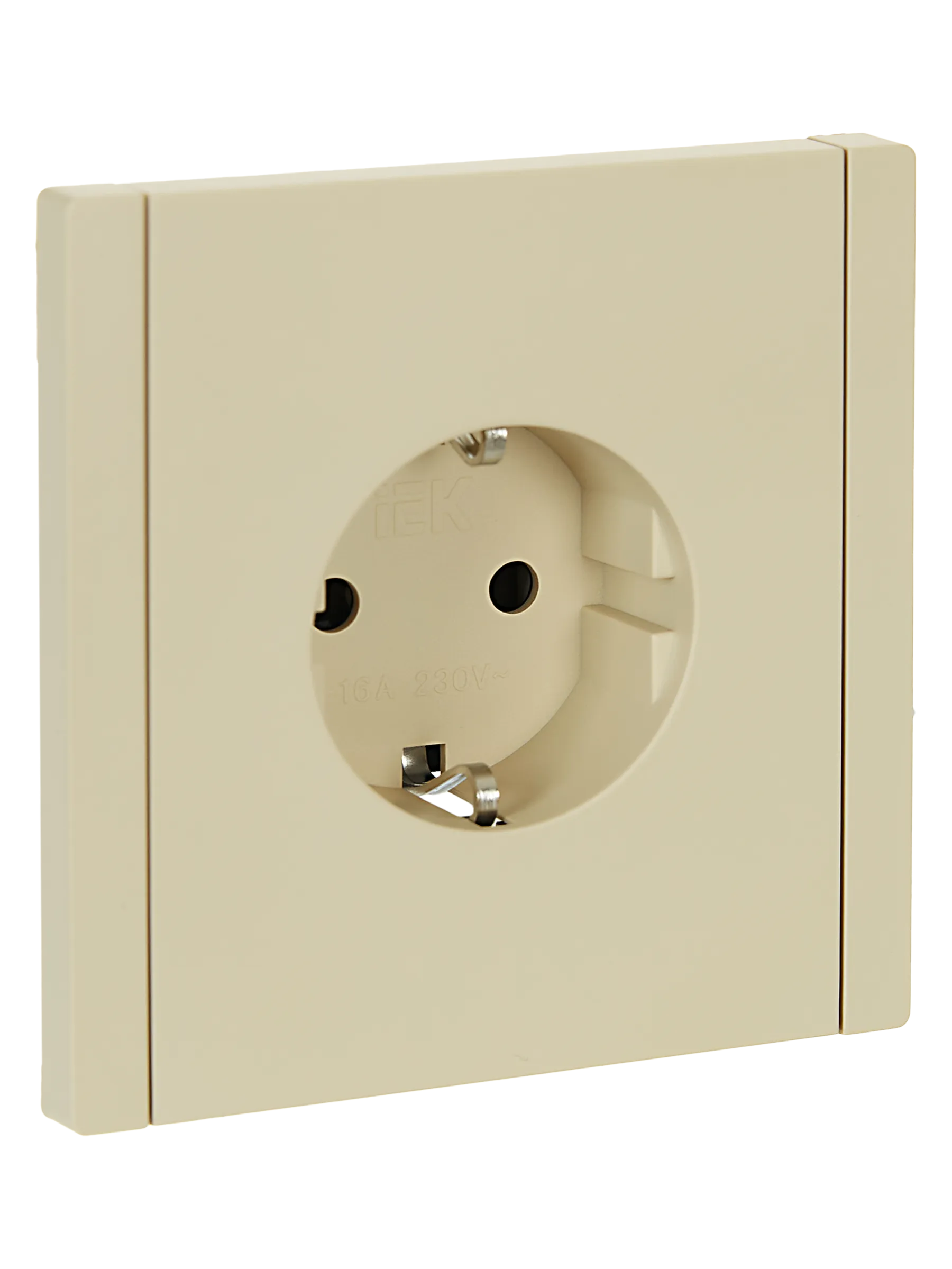 FORTE&PIANO Розетка 1-местная с заземлением с защитными шторками безвинтовое крепление 16А FP413 ваниль IEK FP-R14-16-1-K10
