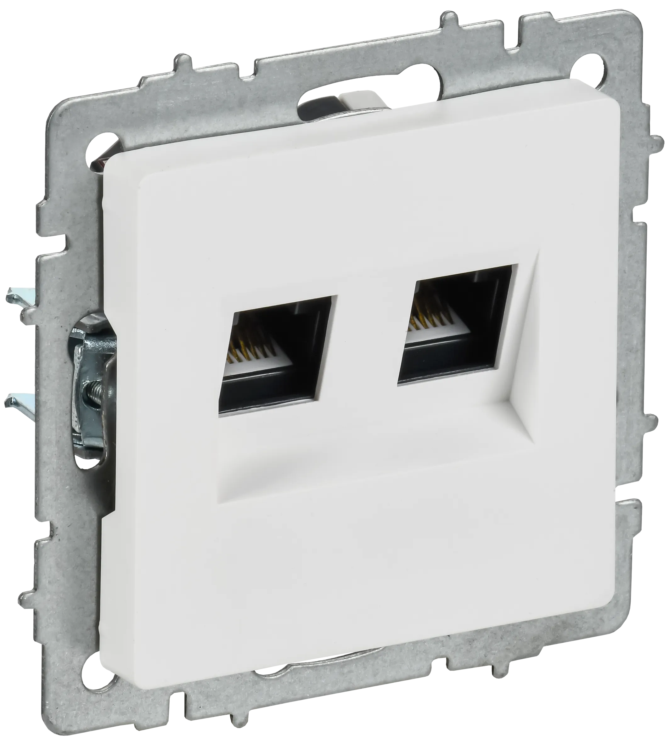 BRITE Розетка компьютерная двойная RJ45 кат.6 РК11-2-БрАБ арктический белый IEK