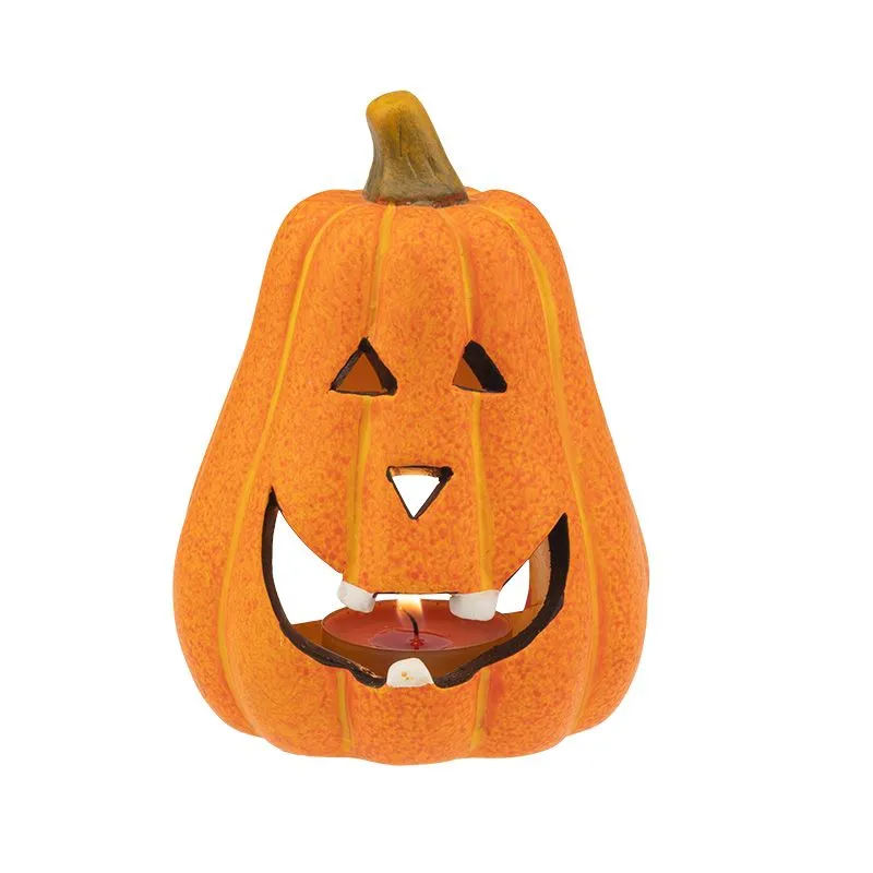 Керамический подсвечник Тыква 10х8,6х12,7 см - Фото 3