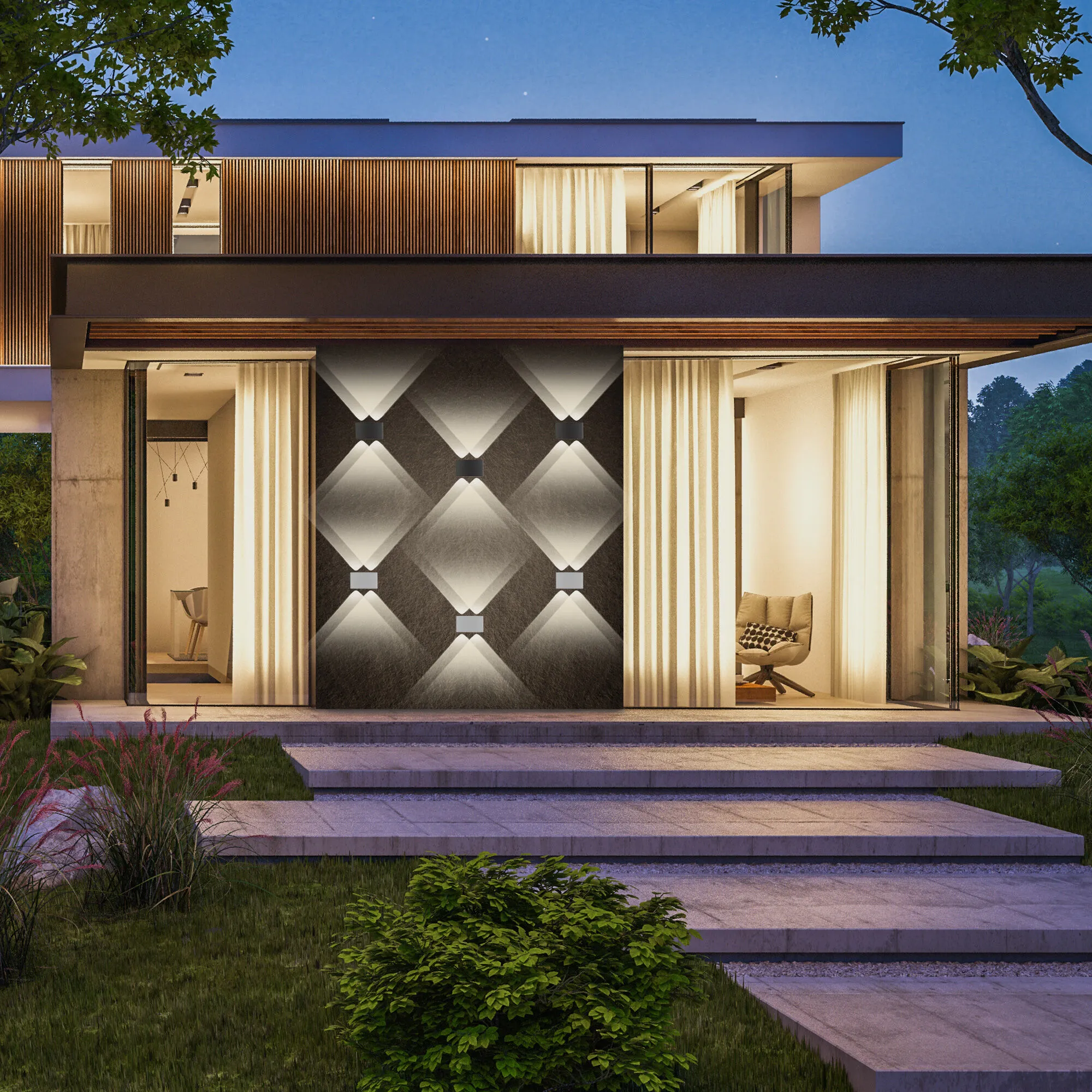 Светильник светодиодный уличный настенный Twinky double серый 1555 TECHNO LED Elektrostandard - Фото 3