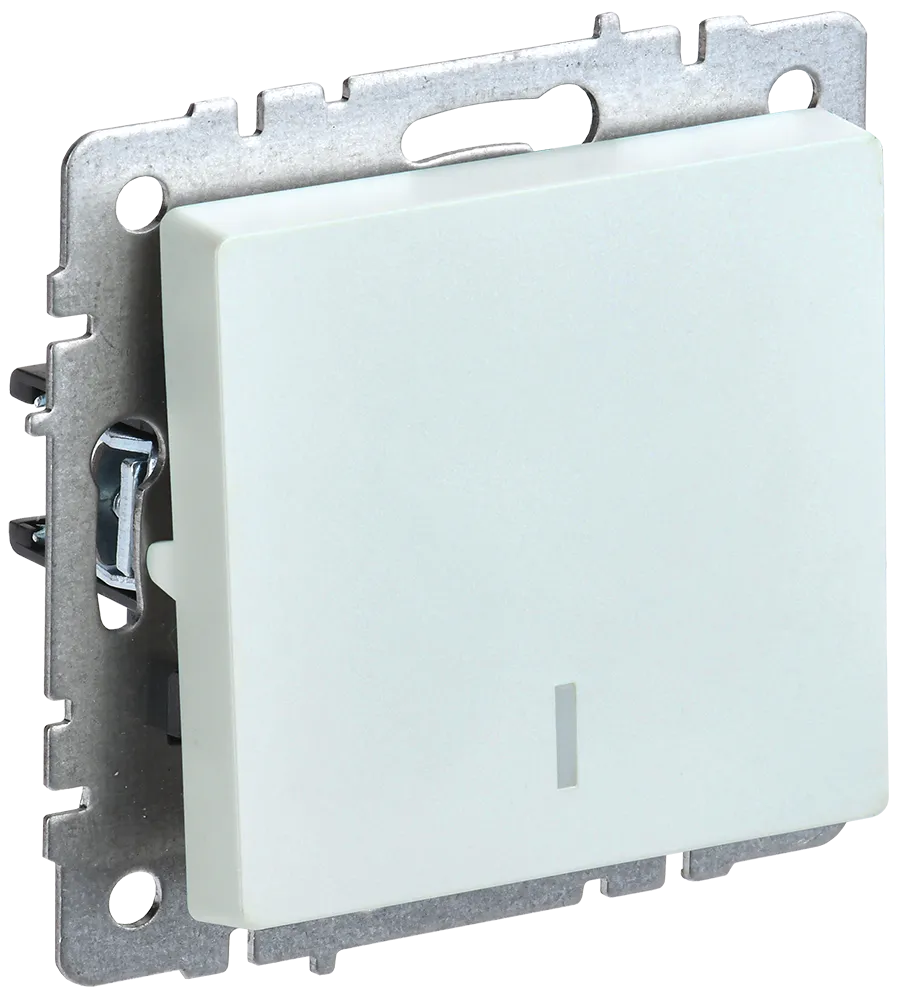 BRITE Выключатель 1-клавишный с индикацией 10А ВС10-1-1-БрЖ жемчуг IEK