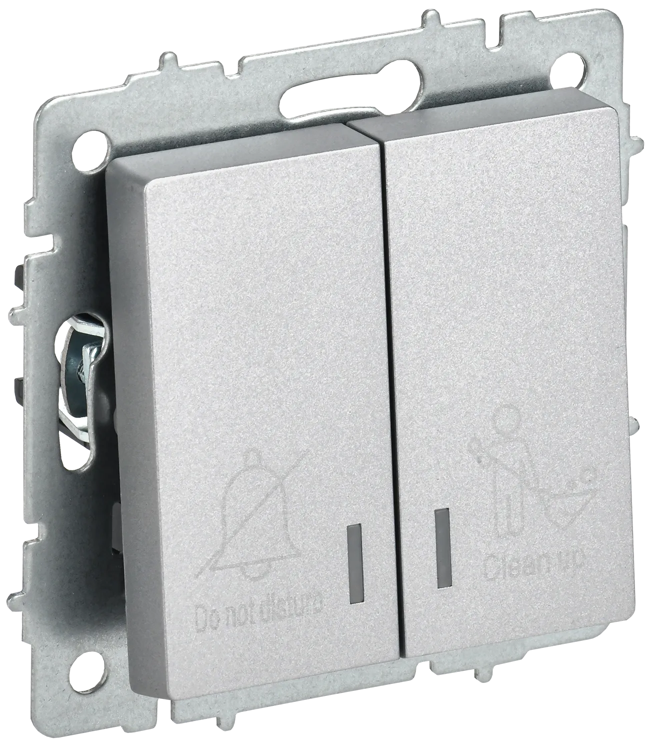 BRITE Выключатель 2-клавишный с индикацией для отелей 10А ВС10-2-9-БрА алюминий IEK BR-V20-2-10-K47