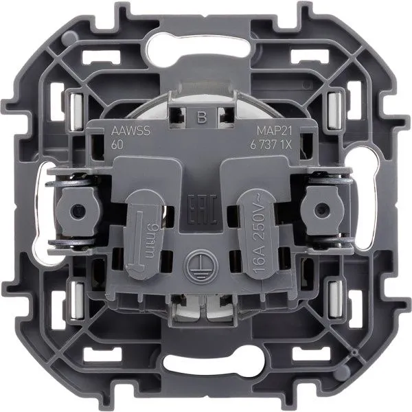 INSPIRIA Розетка 1-местная без заземления без защитных шторок 16А алюминий - Фото 2