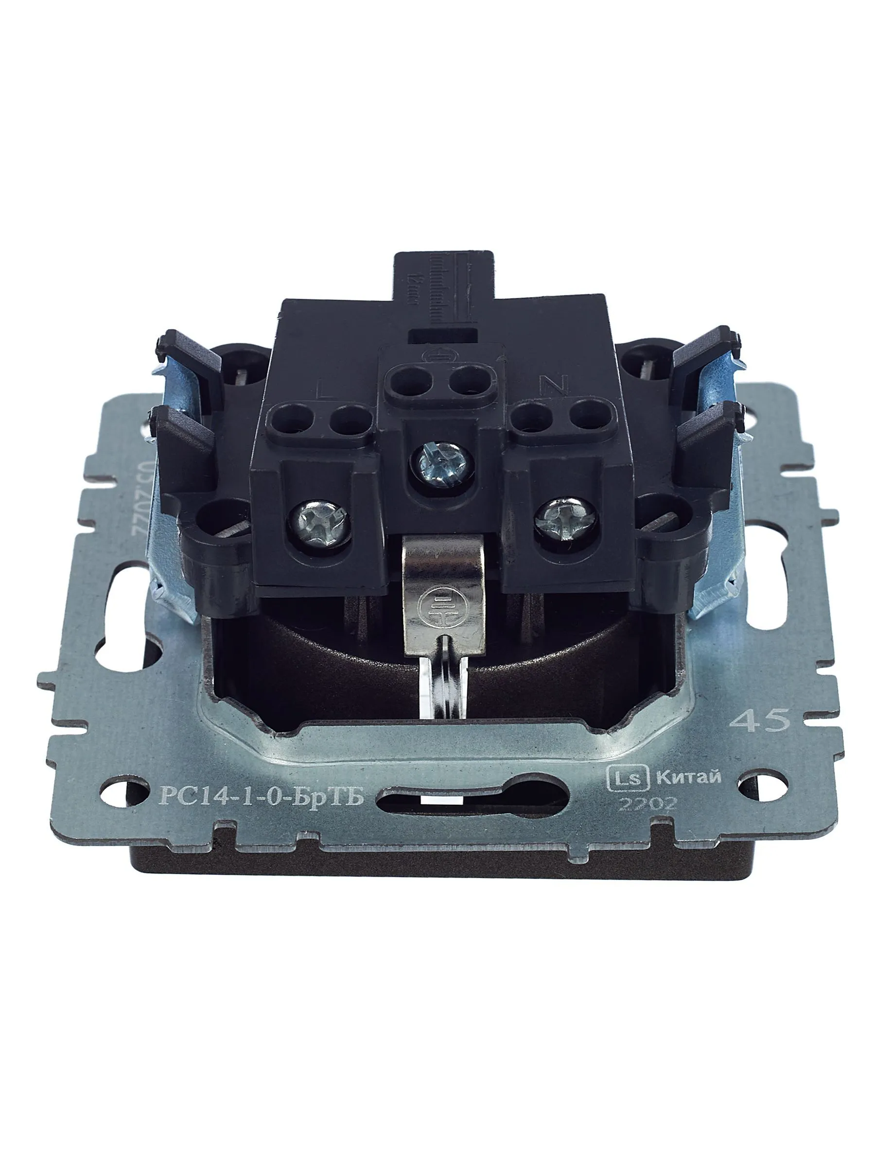 BRITE Розетка 1-местная с заземлением с защитными шторками 16А РС14-1-0-БрТБ темная бронза IEK - Фото 3