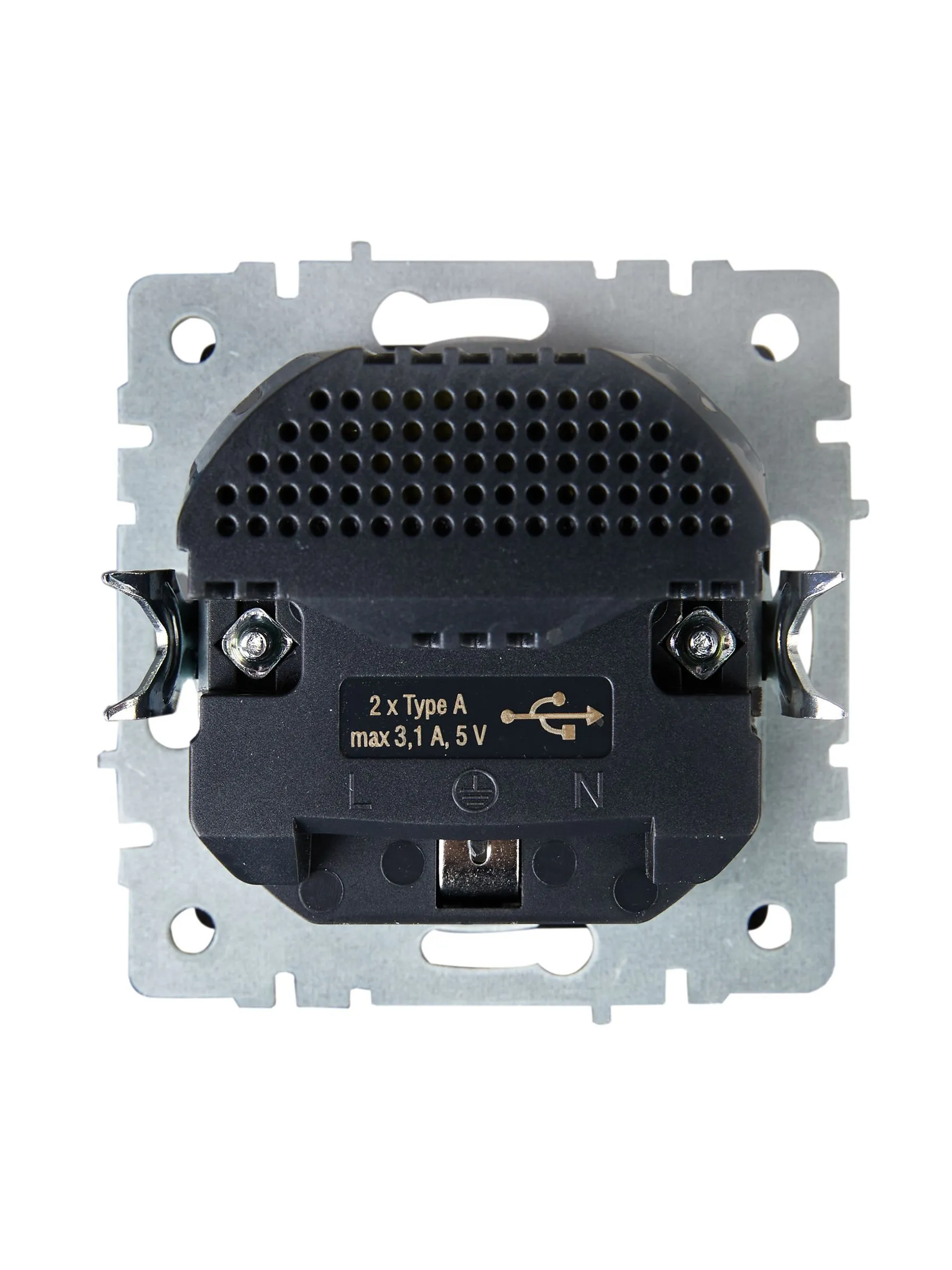 BRITE Розетка 1-местная с заземлением с защитными шторками 16А с USB A+A 5В 3,1А РЮш10-2-БрЧ черный IEK - Фото 5