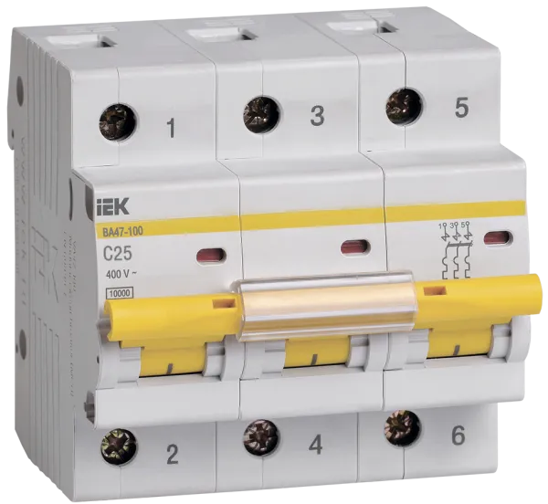 KARAT Автоматический выключатель ВА47-100 3P C 25А 10кА IEK