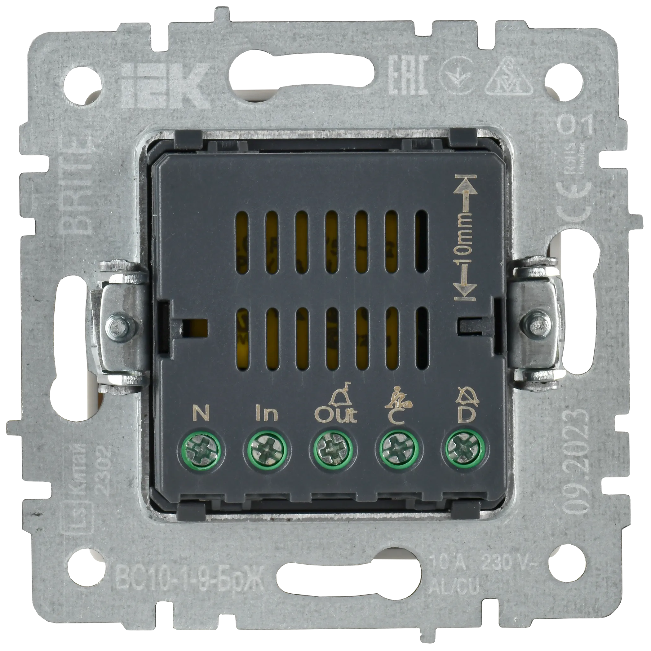 BRITE Кнопка звонка с индикацией для отелей 10А ВС10-1-9-БрЖ жемчуг IEK - Фото 4