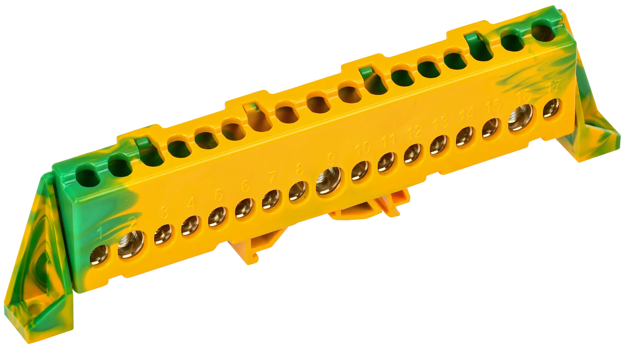 TEKFOR Шина PE "земля" в комбинированном DIN-изоляторе "Стойка" 8х12-17-ЖЗ IEK