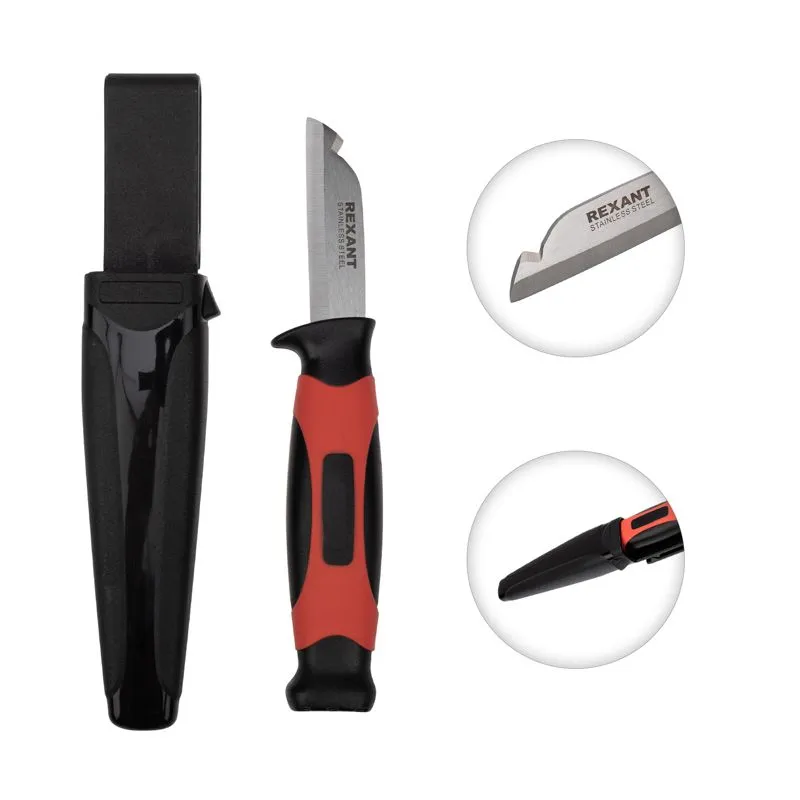 Нож монтажника с чехлом лезвие 67мм REXANT - Фото 3