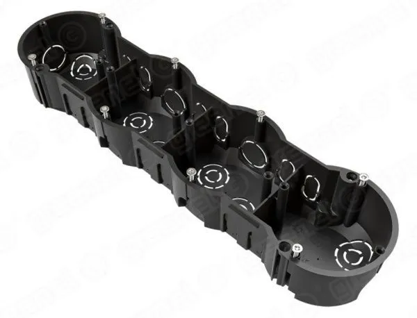 Коробка установочная 4-местная 283х70х45мм КИРПИЧ (с саморезами) (33 шт)