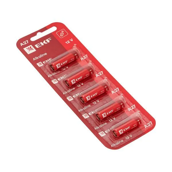 Алкалиновая батарейка А27 для сигнализаций блистер 5шт. EKF - Фото 3
