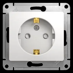 Розетка 1-м СП Glossa 16А IP20 с заземл. защ. шторки механизм бел. SE GSL000145 275155