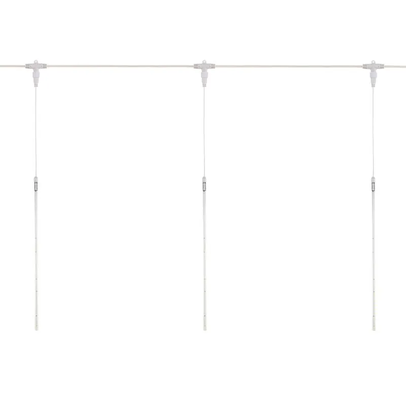 Гирлянда Тающие сосульки комплект 10 шт. х 50см, шаг 100см, 600 LED ТЕПЛЫЙ БЕЛЫЙ, белый каучук, IP67, 24В, соединяется NEON-NIGHT 256-423