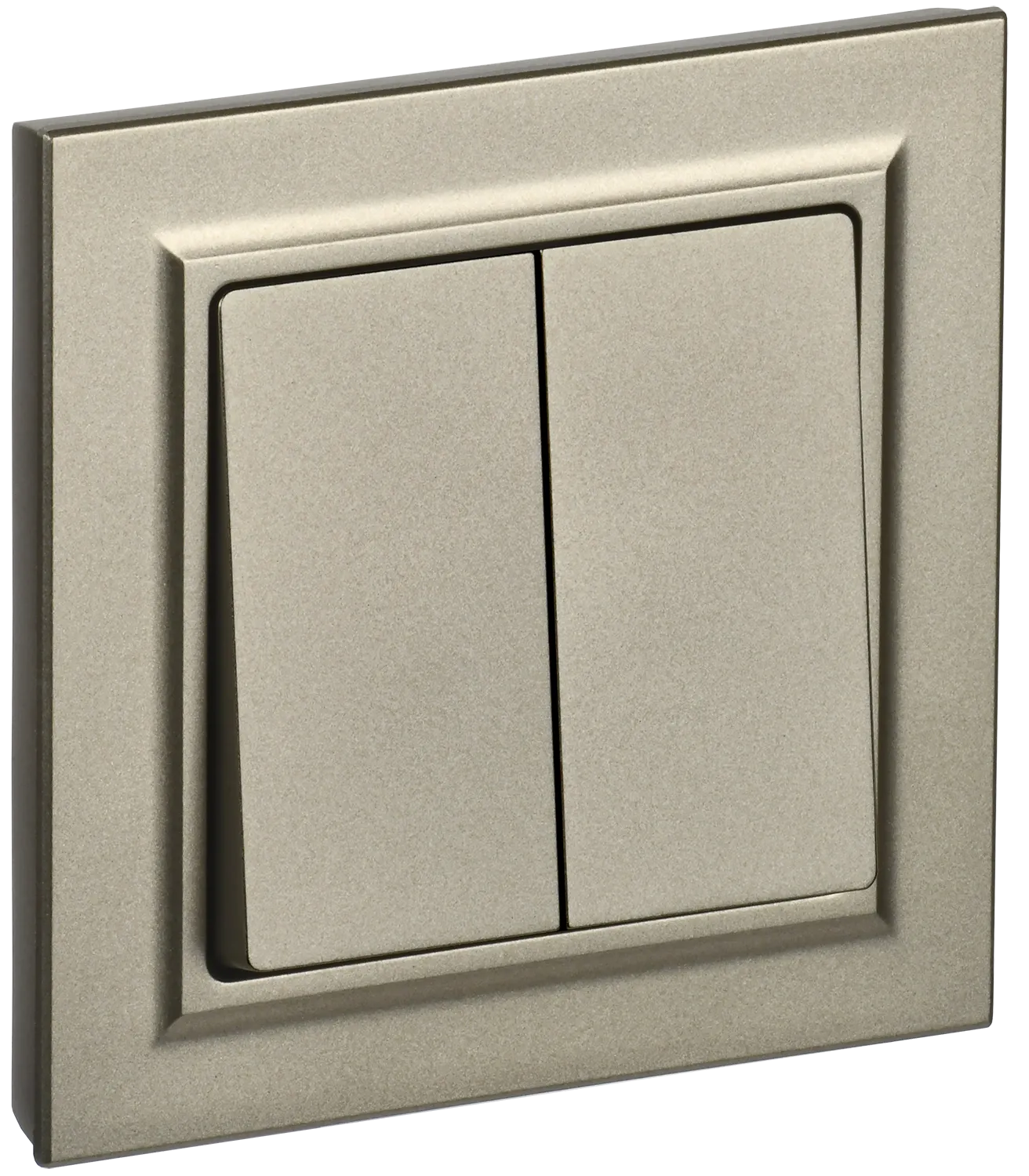 BRITE Выключатель 2-клавишный 10А в сборе ВСР10-2-0-БрШ шампань IEK BR-V20-0-10-K37-F