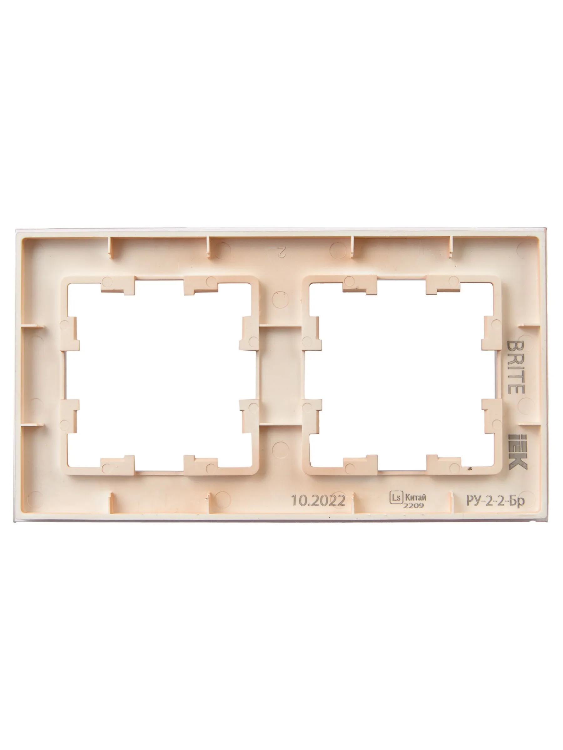 BRITE Рамка 2-местная РУ-2-2-БрП стекло персиковый матовый IEK - Фото 4