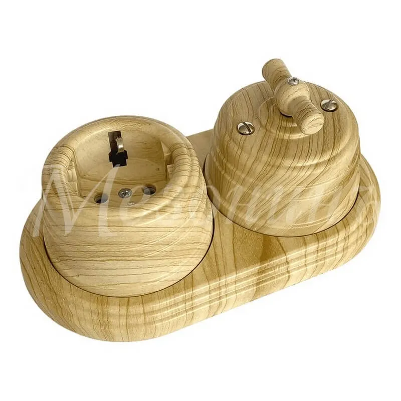 Рамка одноместная пластиковая, D 92x14 мм, цвет - сосна, серия УСАДЬБА, ТМ "МезонинЪ" GE30701-11 - Фото 2