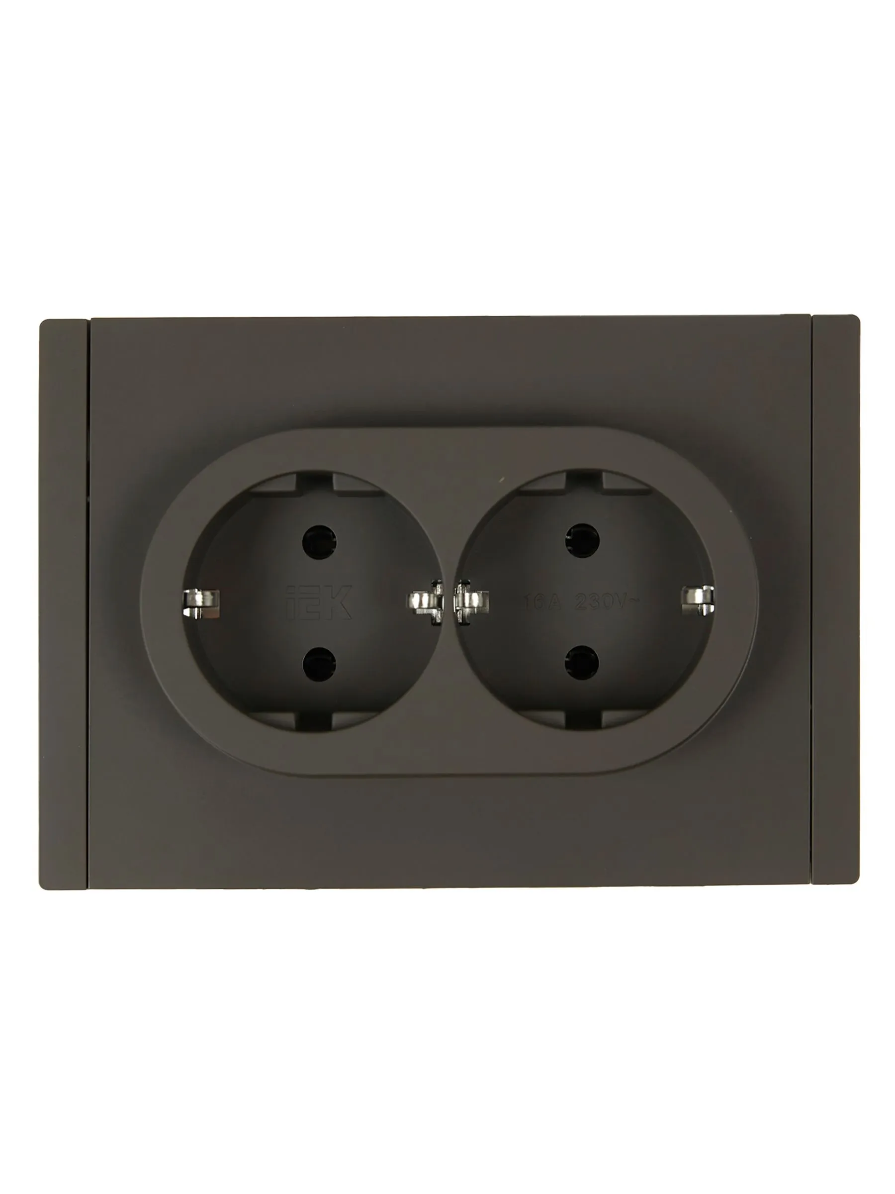 FORTE&PIANO Розетка 2-местная с заземлением без защитных шторок безвинтовое крепление 16А FP324 серый IEK - Фото 6