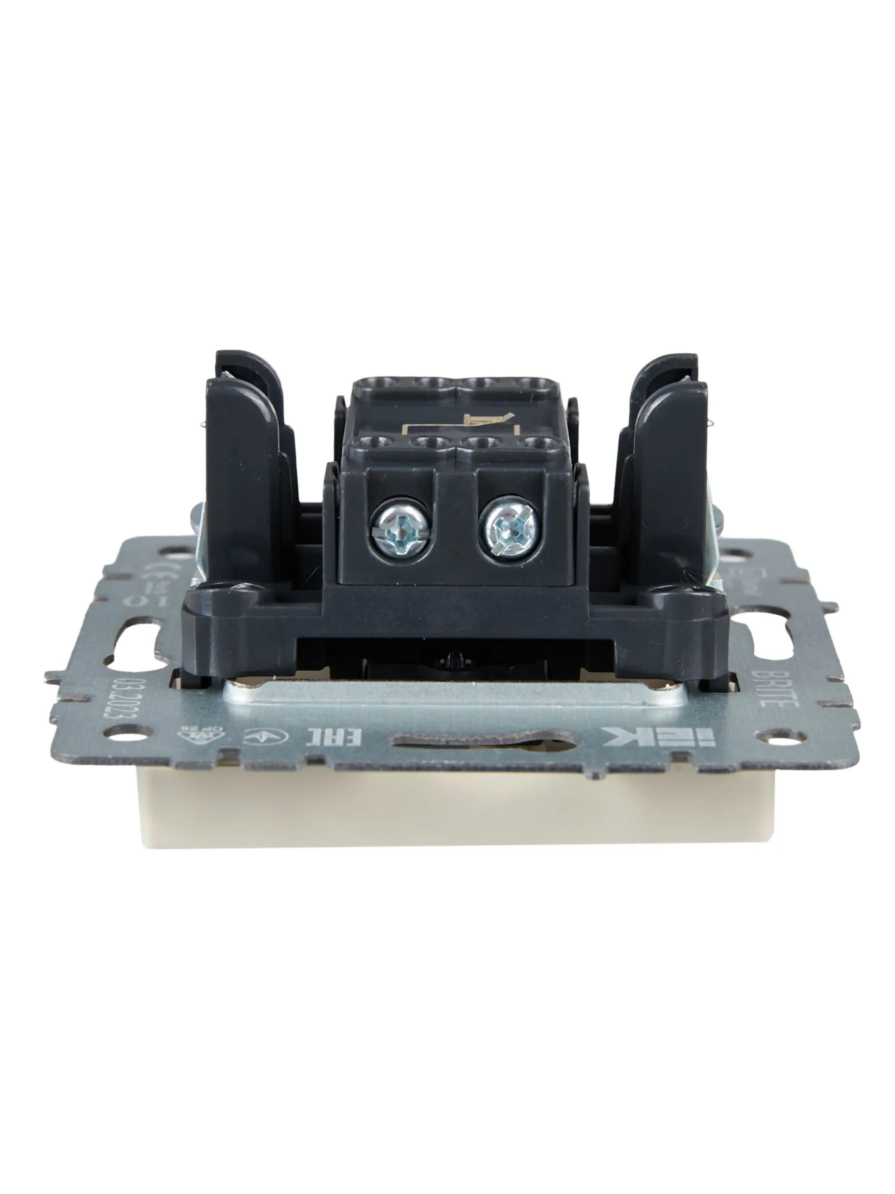 BRITE Выключатель 1-клавишный самовозвратный 10А ВС10-1-4-БрКр бежевый IEK - Фото 2