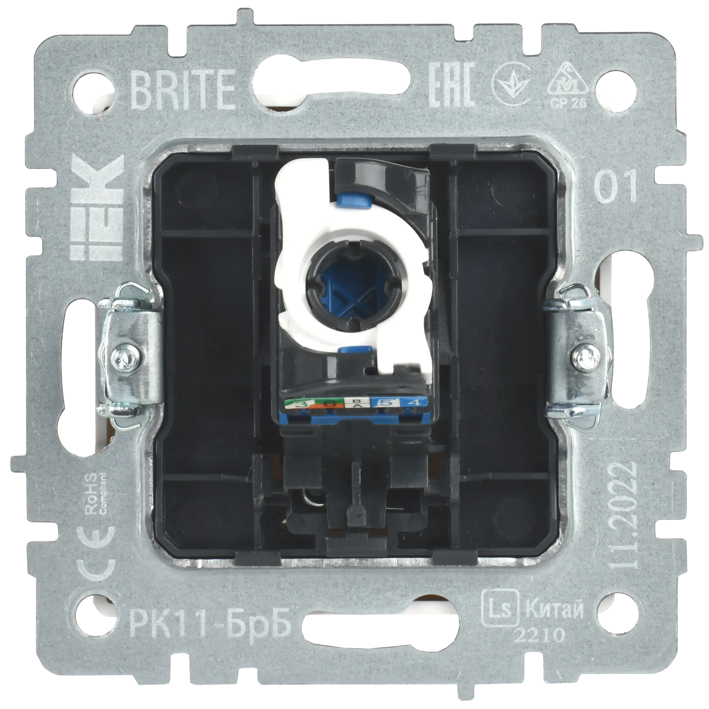 BRITE Розетка компьютерная RJ45 кат.6 РК11-БрБ белый IEK - Фото 2