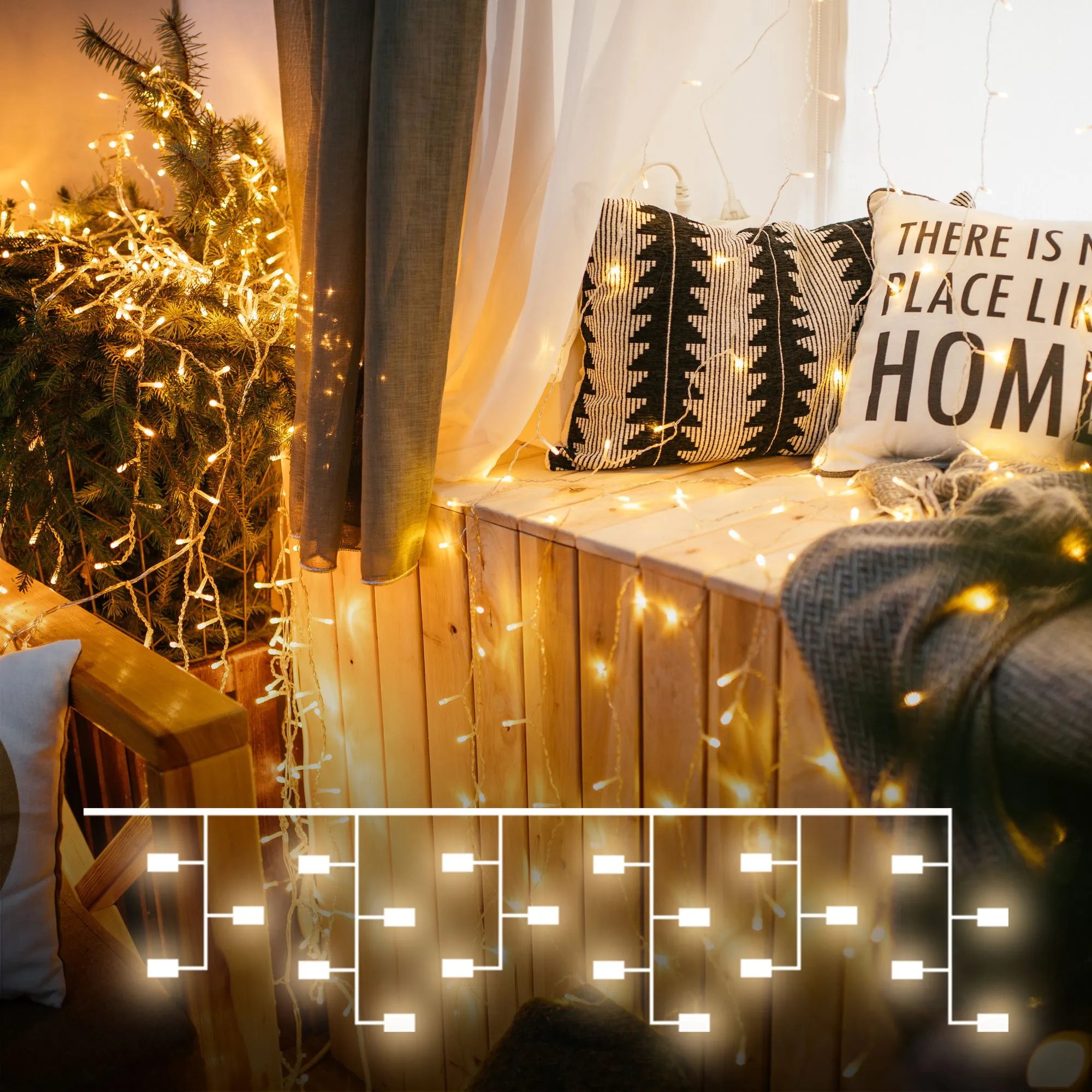 Светодиодная гирлянда занавес теплый белый 1,5*1м IP20 200-001 Elektrostandard Eurosvet