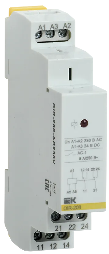 Реле промежуточное модульное OIR 2 контакта 8А 230В AC IEK