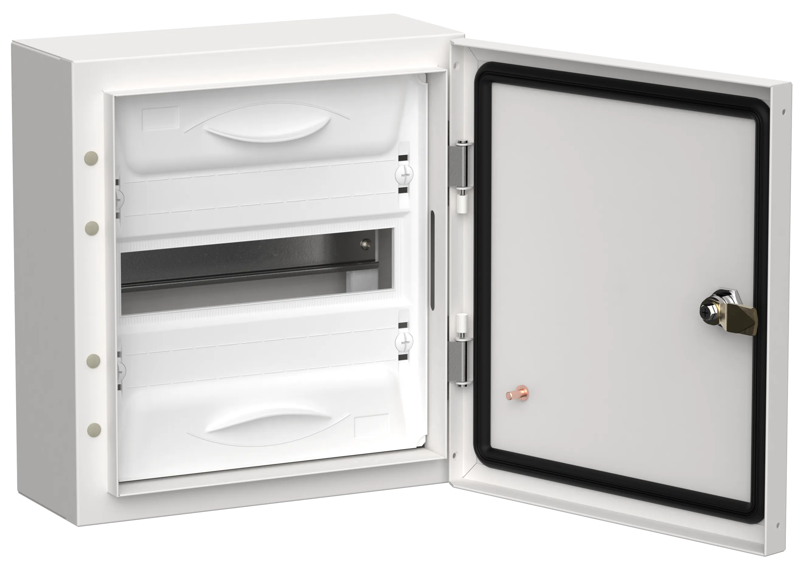 TITAN 5 Корпус металлический ЩРн-12 (1х12) 335х310х140мм IP54 белый (одна дверь) IEK TI5-50-N-012-54