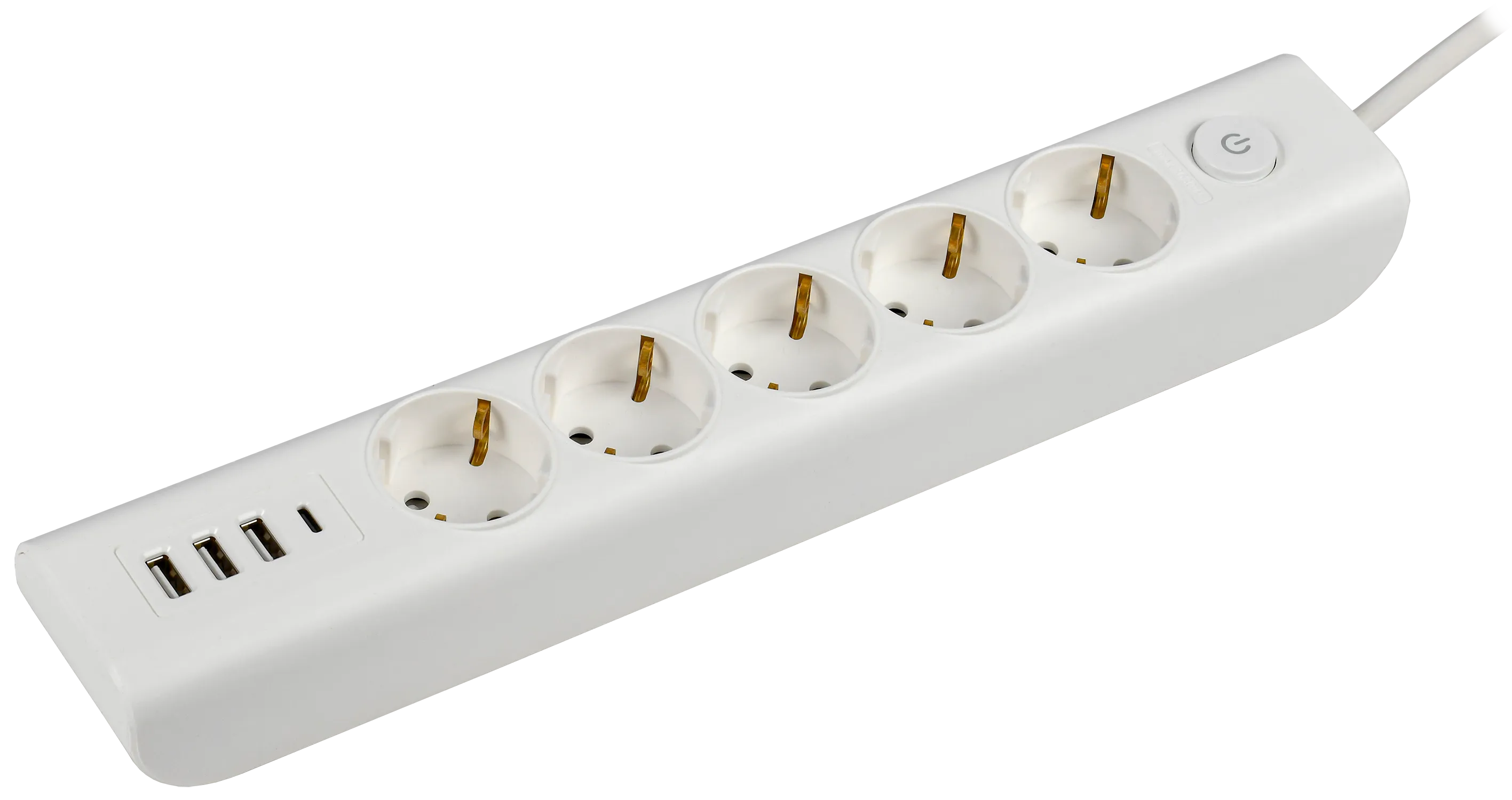 MODERN Удлинитель У05В 5 мест с заземляющим контактом 2м 3х1мм2 16А/250В USBх4 белый IEK