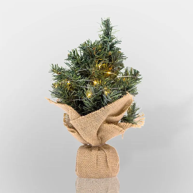 Елочка 30см в плетеном мешочке, ПВХ - Фото 5