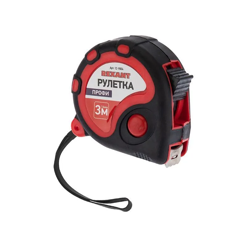 Рулетка измерительная Профи прорезиненный корпус, 3м х 16мм REXANT 12-9004