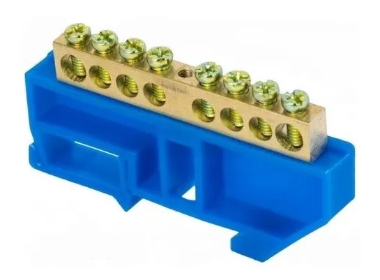 Шина N "ноль" на DIN-изоляторе СИНИЙ 8х12-8 DEKRON