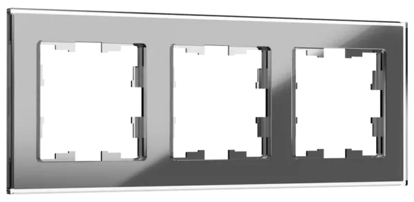 BRITE Рамка 3 -местная РУ-3-2-БрСе стекло серый IEK BR-M32-G-K03