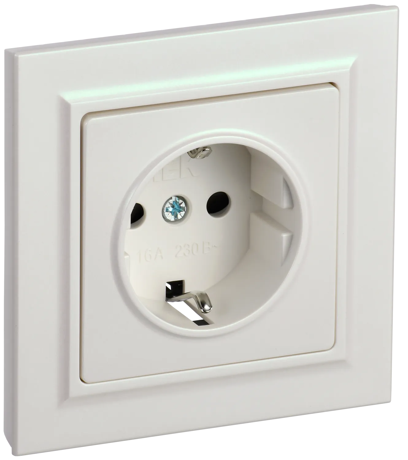 BRITE Розетка 1-местная с заземлением с защитными шторками 16А в сборе РСР14-1-0-БрЖ жемчуг IEK BR-R14-16-K36-F