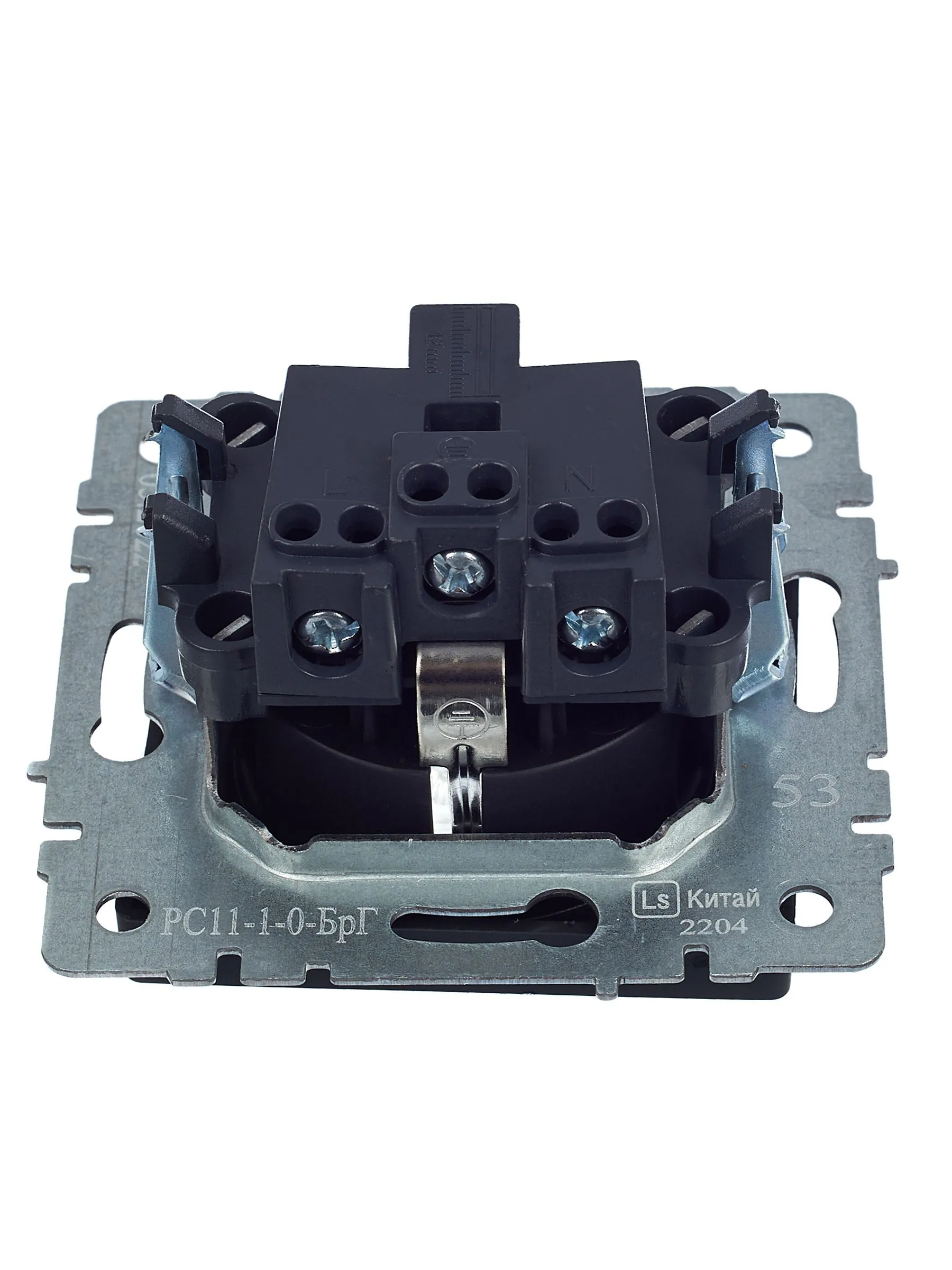 BRITE Розетка 1-местная с заземлением без защитных шторок 16А РС11-1-0-БрГ графит IEK - Фото 2