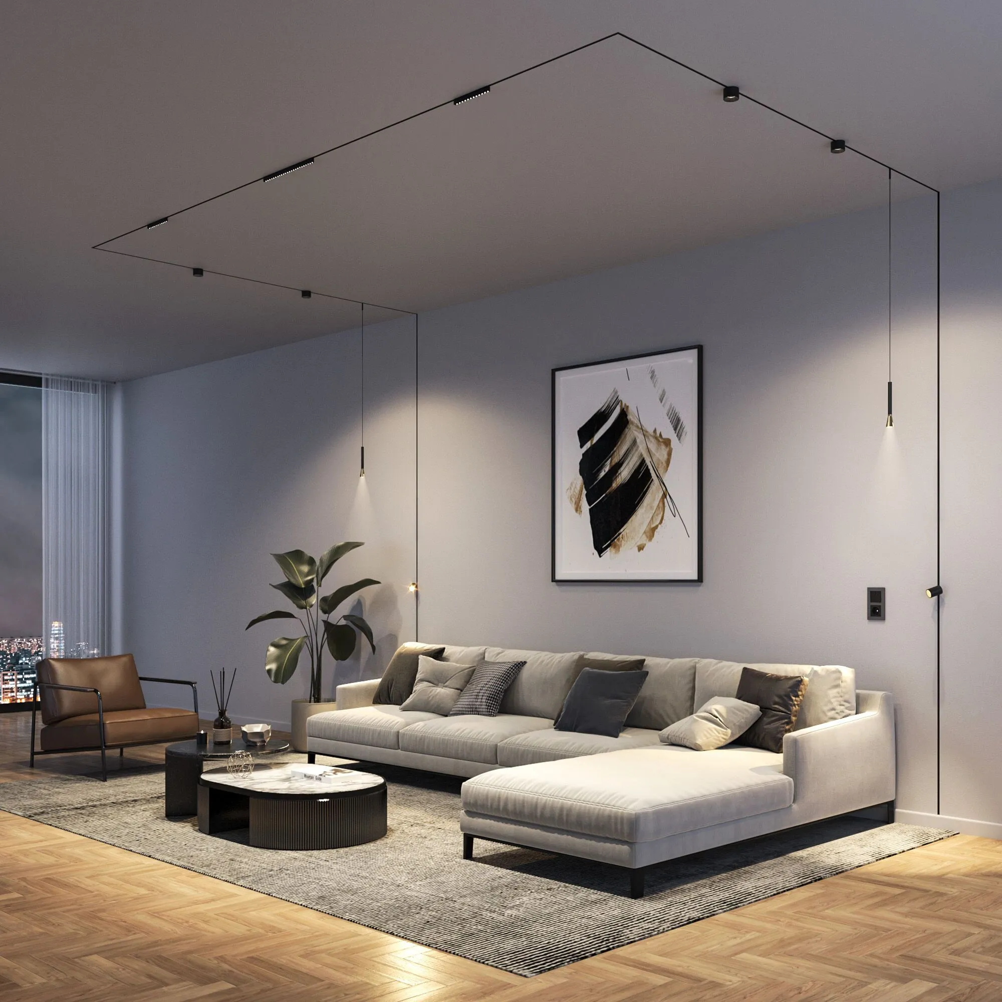 Mini Magnetic Коннектор угловой внутренний для встраиваемого шинопровода (черный) - Фото 8