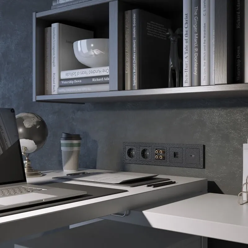 Розетка с заземлением и шторками (hammer черный) Werkel - Фото 5