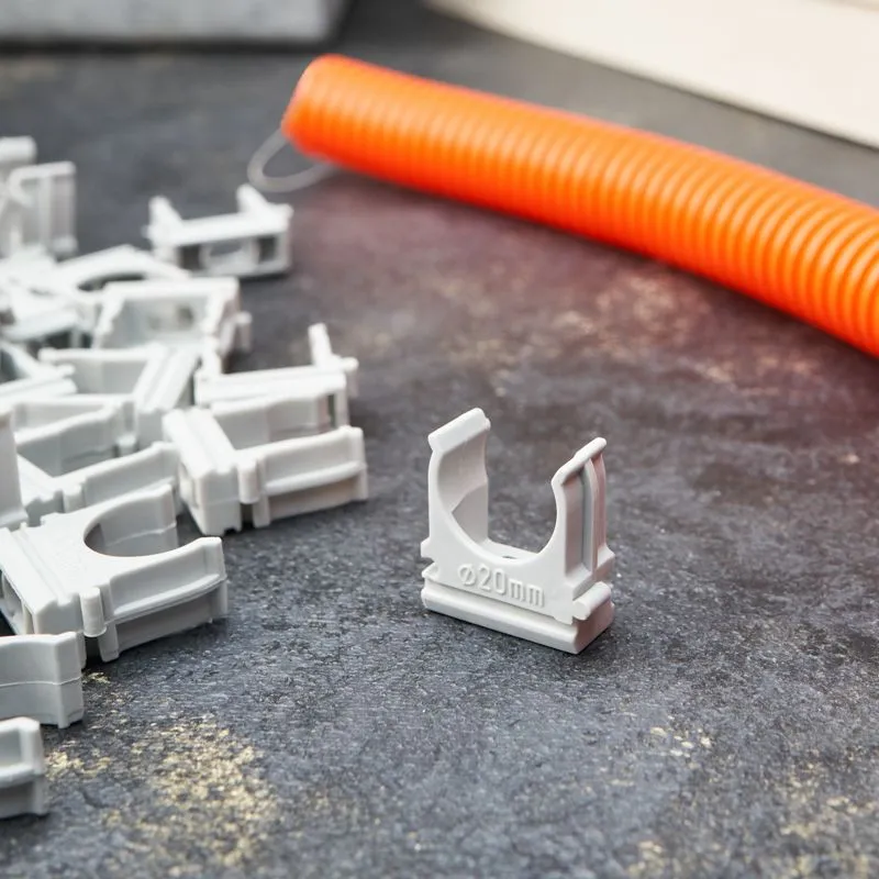 Крепеж-клипса для трубы ø20мм серая (10 шт/уп) REXANT - Фото 2