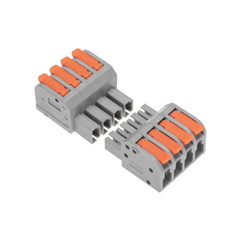Клемма СМК 222-424R проходная разъемная 4 полюса серая 0,2-2,5/4мм² (20 шт/уп) REXANT - Фото 3